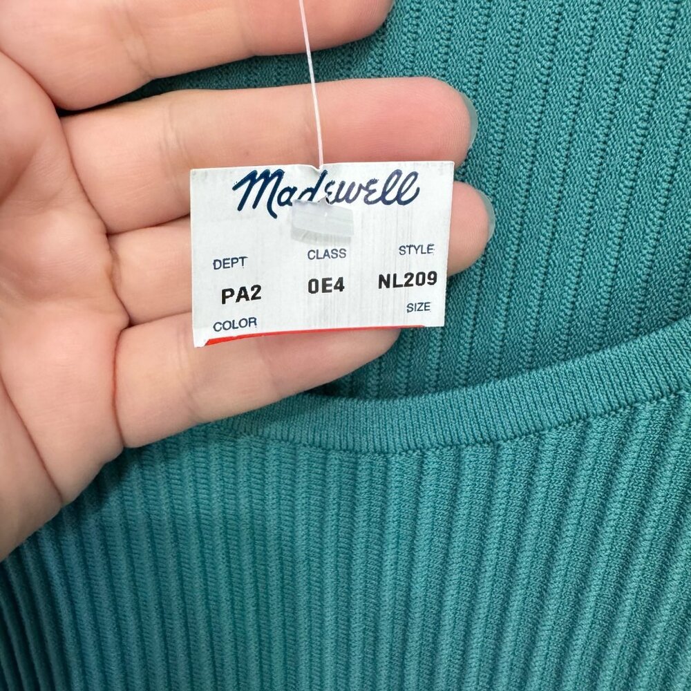 MADEWELL ottoman crop sweater tee in teal size L - Picture 2 of 7
